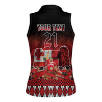 Custom Tonga 676 Haʻamonga ʻa Maui Women Sleeveless Polo Shirt Tongan Sipi Tau Unique Dance