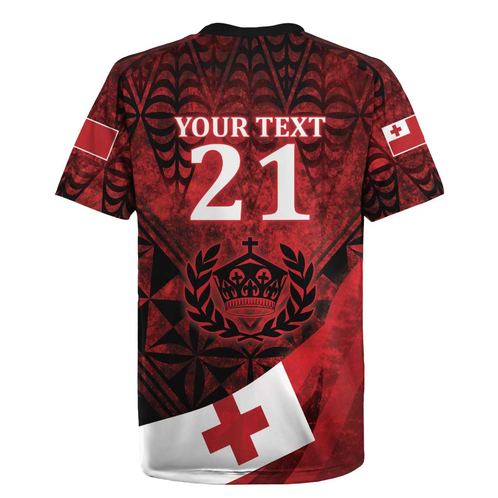 Custom Tonga XIII Rugby Tribal Tattoo Rugby Jersey Mate Ma'a Tonga Kupesi Ngatu Grunge Style