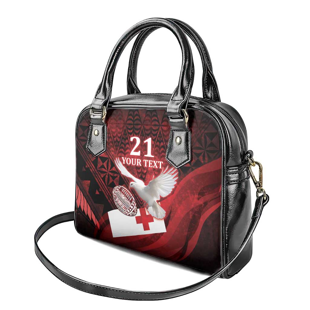 Custom Tonga XIII Rugby Tribal Tattoo Shoulder Handbag Mate Ma'a Tonga Kupesi Ngatu Grunge Style LT9 - Polynesian Pride