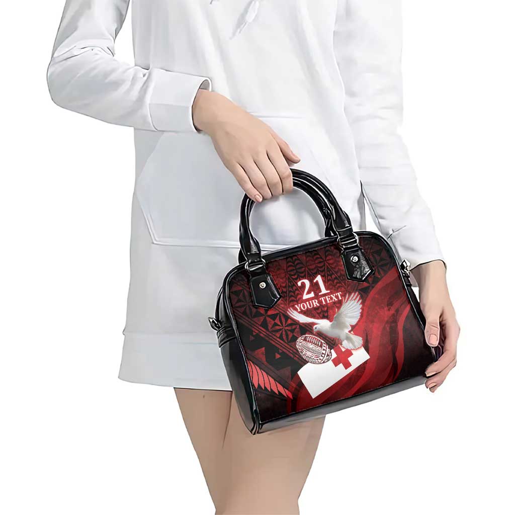 Custom Tonga XIII Rugby Tribal Tattoo Shoulder Handbag Mate Ma'a Tonga Kupesi Ngatu Grunge Style LT9 - Polynesian Pride
