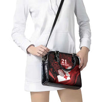 Custom Tonga XIII Rugby Tribal Tattoo Shoulder Handbag Mate Ma'a Tonga Kupesi Ngatu Grunge Style LT9 - Polynesian Pride