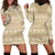 Pasifika Sataoa Pattern Simple Motif Hoodie Dress Beige Tan LT9 - Polynesian Pride