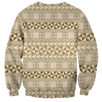 Pasifika Sataoa Pattern Simple Motif Sweatshirt Beige Tan LT9 - Polynesian Pride