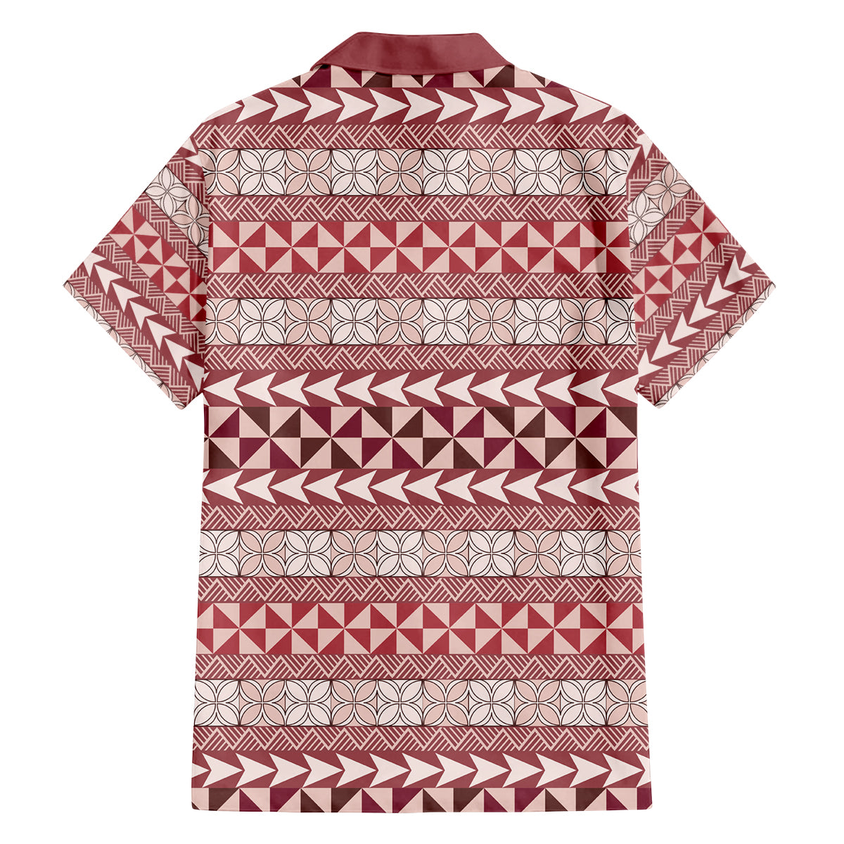 Pasifika Sataoa Pattern Simple Motif Family Matching Tank Maxi Dress and Hawaiian Shirt Cherry LT9 - Polynesian Pride