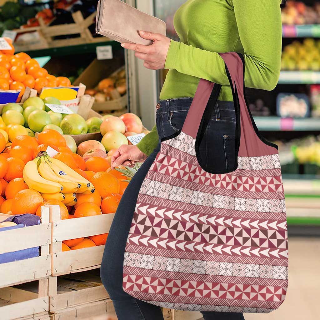 Pasifika Sataoa Pattern Simple Motif Grocery Bag Cherry