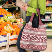 Pasifika Sataoa Pattern Simple Motif Grocery Bag Cherry
