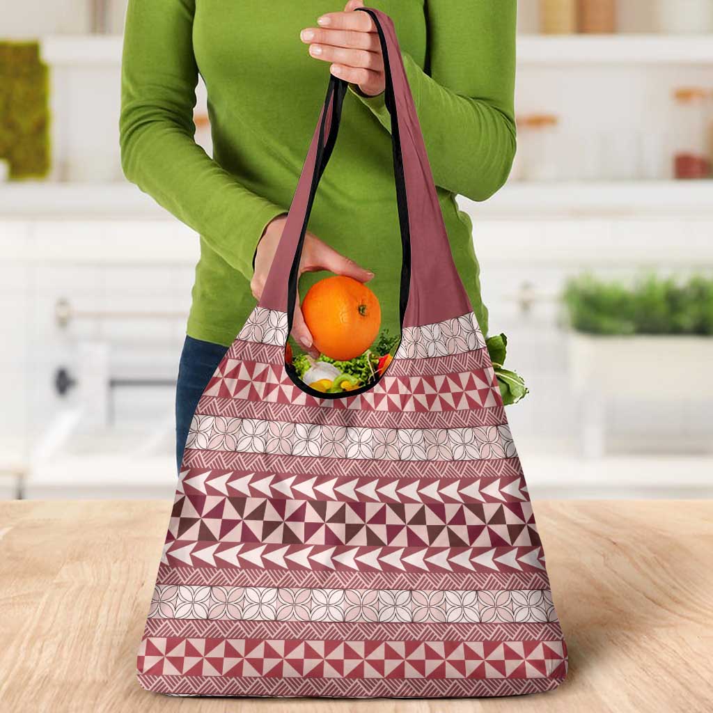 Pasifika Sataoa Pattern Simple Motif Grocery Bag Cherry