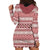 Pasifika Sataoa Pattern Simple Motif Hoodie Dress Cherry LT9 - Polynesian Pride