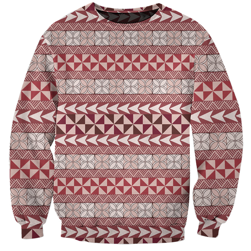 Pasifika Sataoa Pattern Simple Motif Sweatshirt Cherry LT9 Unisex Cherry - Polynesian Pride