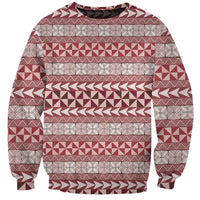 Pasifika Sataoa Pattern Simple Motif Sweatshirt Cherry LT9 Unisex Cherry - Polynesian Pride