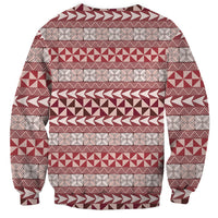 Pasifika Sataoa Pattern Simple Motif Sweatshirt Cherry LT9 - Polynesian Pride