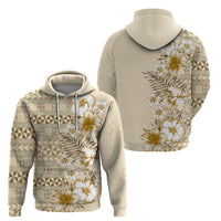 Pasifika Sataoa Pattern Plumeria Vintage Zip Hoodie Beige Tan LT9 - Polynesian Pride