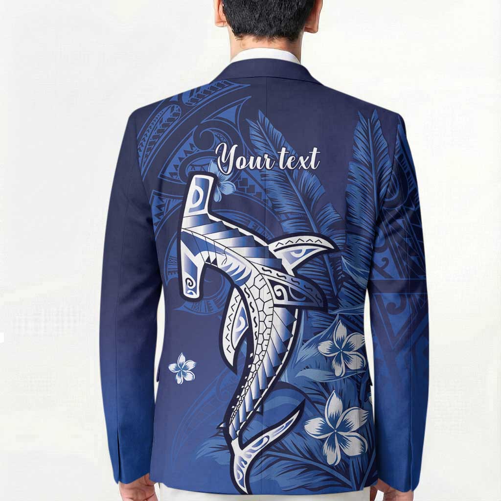 Personalized Hawaiian Maori Hammerhead Shark Blazer Polu Plumeria - Polynesian Pride