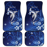 Personalized Hawaiian Maori Hammerhead Shark Car Mats Polu Plumeria - Polynesian Pride