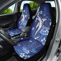 Personalized Hawaiian Maori Hammerhead Shark Car Seat Cover Polu Plumeria - Polynesian Pride