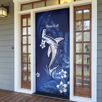 Personalized Hawaiian Maori Hammerhead Shark Door Cover Polu Plumeria - Polynesian Pride