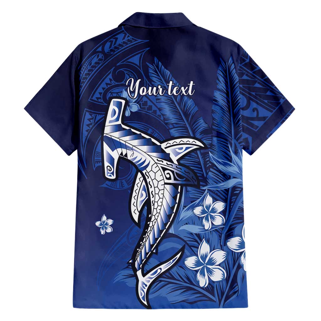 Personalized Hawaiian Maori Hammerhead Shark Family Matching Puletasi and Hawaiian Shirt Polu Plumeria