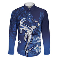 Personalized Hawaiian Maori Hammerhead Shark Family Matching Puletasi and Hawaiian Shirt Polu Plumeria