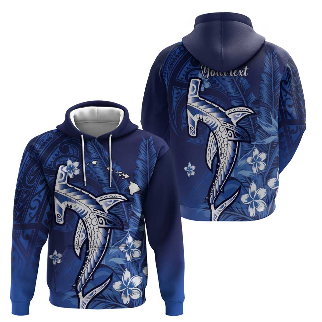 Personalized Hawaiian Maori Hammerhead Shark Hoodie Polu Plumeria - Polynesian Pride