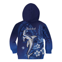 Personalized Hawaiian Maori Hammerhead Shark Kid Hoodie Polu Plumeria LT9 - Polynesian Pride