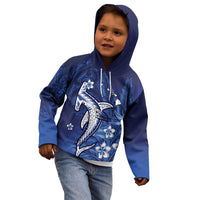 Personalized Hawaiian Maori Hammerhead Shark Kid Hoodie Polu Plumeria LT9 - Polynesian Pride
