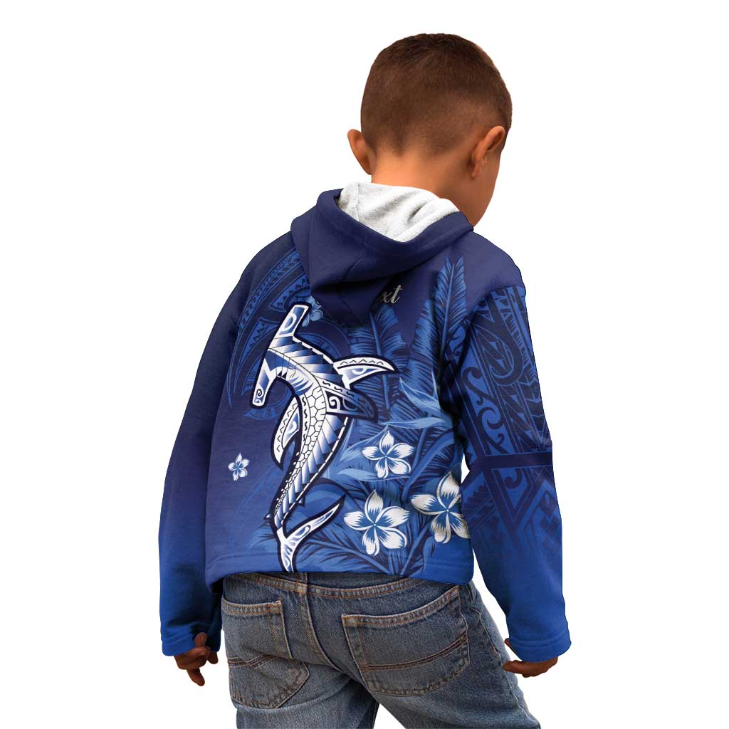 Personalized Hawaiian Maori Hammerhead Shark Kid Hoodie Polu Plumeria LT9 - Polynesian Pride