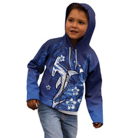 Personalized Hawaiian Maori Hammerhead Shark Kid Hoodie Polu Plumeria LT9 - Polynesian Pride