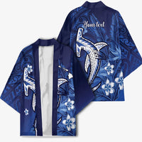 Personalized Hawaiian Maori Hammerhead Shark Kimono Polu Plumeria - Polynesian Pride
