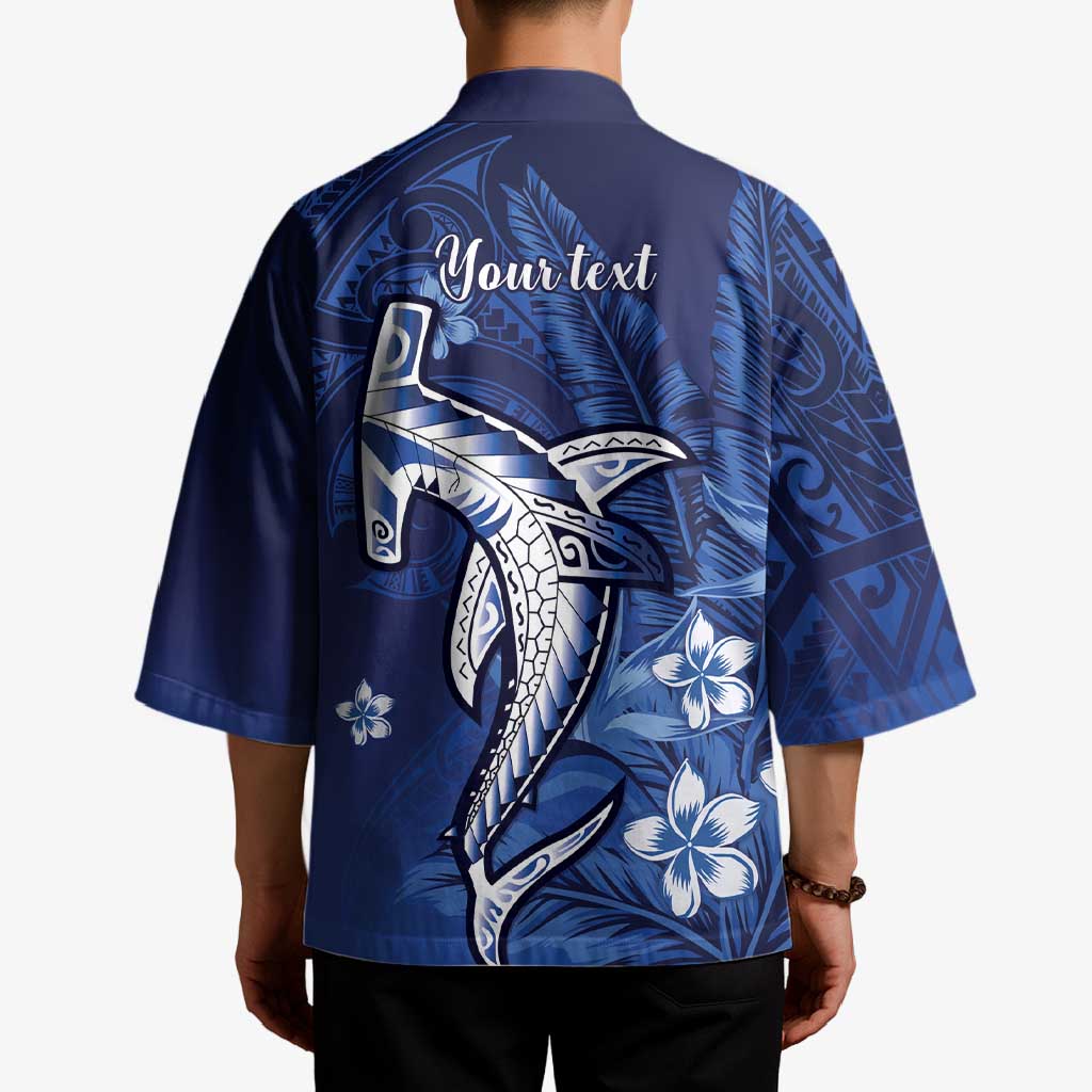 Personalized Hawaiian Maori Hammerhead Shark Kimono Polu Plumeria - Polynesian Pride