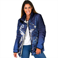 Personalized Hawaiian Maori Hammerhead Shark Padded Jacket Polu Plumeria - Polynesian Pride
