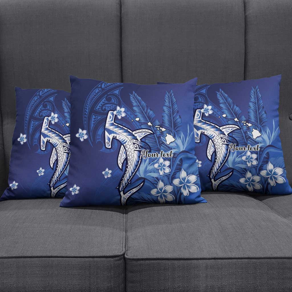 Personalized Hawaiian Maori Hammerhead Shark Pillow Cover Polu Plumeria - Polynesian Pride