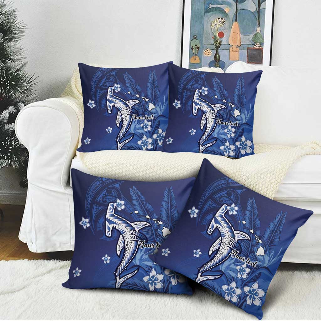 Personalized Hawaiian Maori Hammerhead Shark Pillow Cover Polu Plumeria - Polynesian Pride