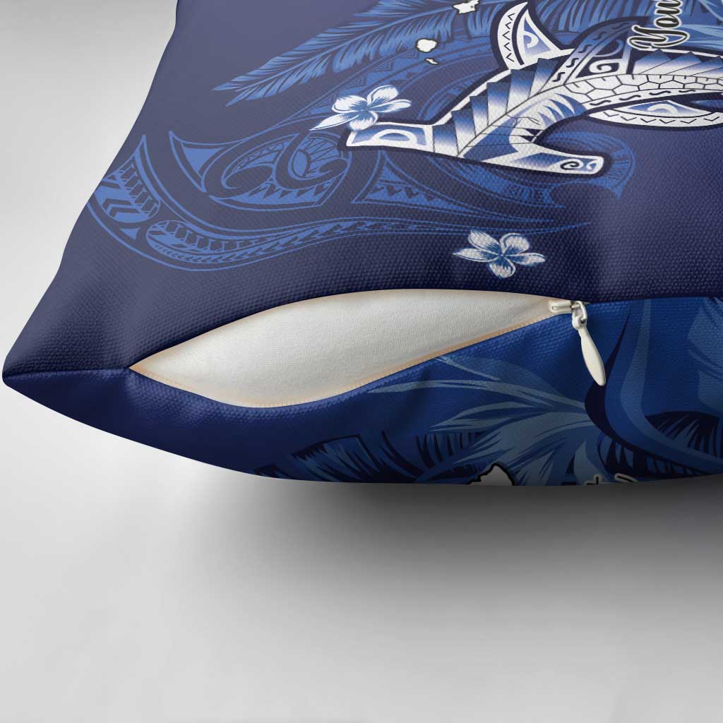 Personalized Hawaiian Maori Hammerhead Shark Pillow Cover Polu Plumeria - Polynesian Pride
