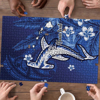Personalized Hawaiian Maori Hammerhead Shark Puzzle Polu Plumeria - Polynesian Pride