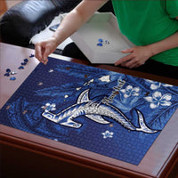 Personalized Hawaiian Maori Hammerhead Shark Puzzle Polu Plumeria - Polynesian Pride