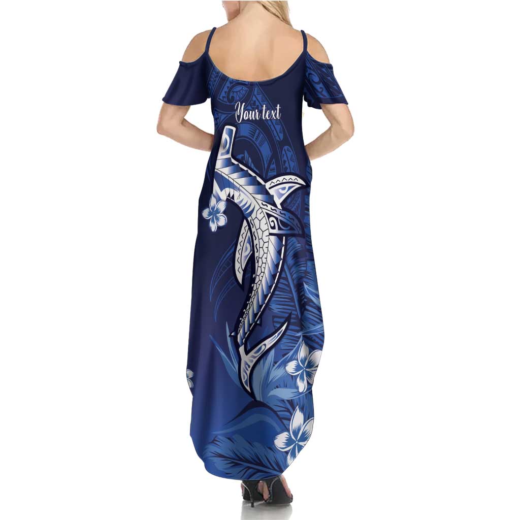 Personalized Hawaiian Maori Hammerhead Shark Summer Maxi Dress Polu Plumeria LT9 - Polynesian Pride