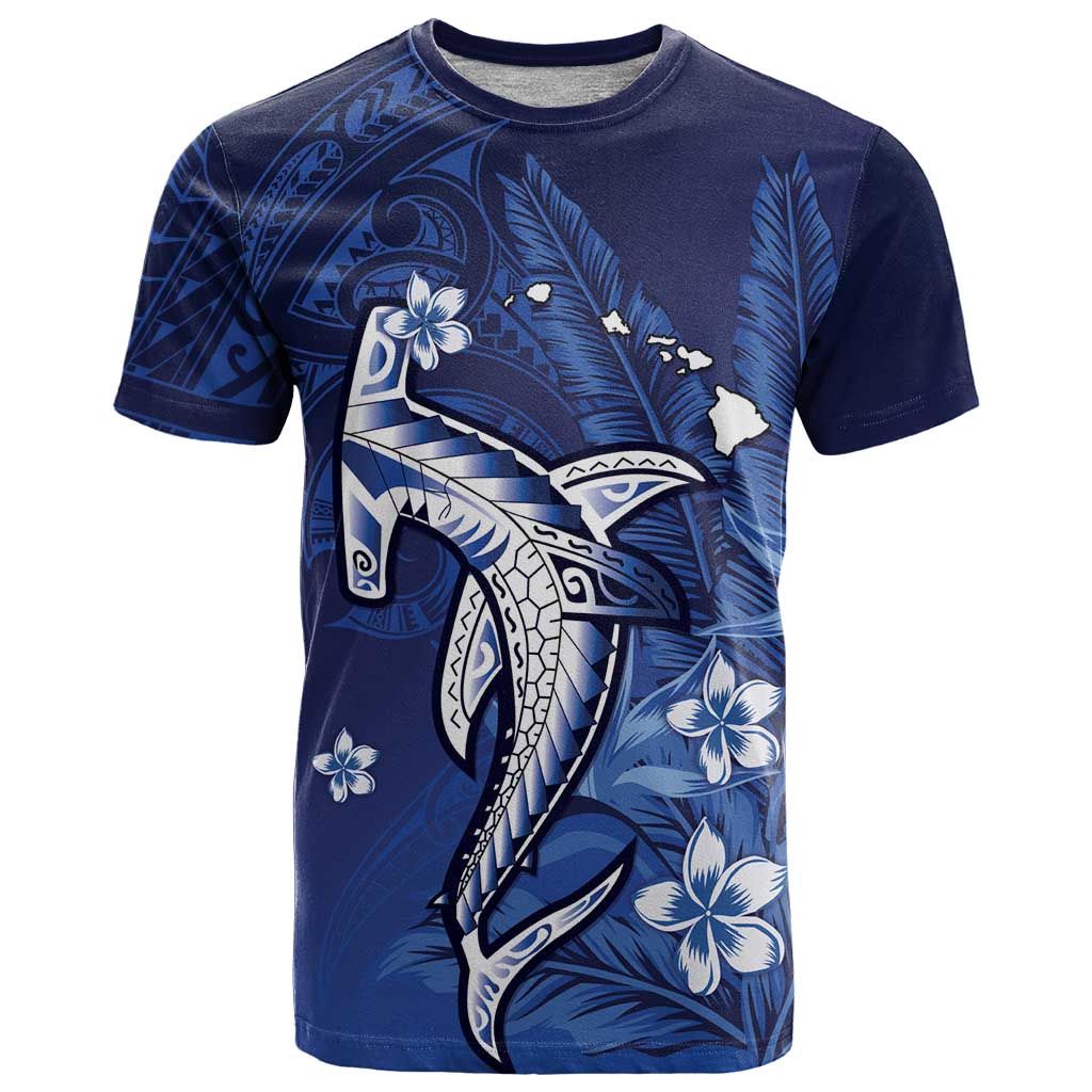 Personalized Hawaiian Maori Hammerhead Shark T Shirt Polu Plumeria - Polynesian Pride