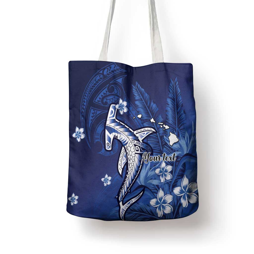 Personalized Hawaiian Maori Hammerhead Shark Tote Bag Polu Plumeria - Polynesian Pride