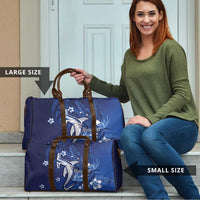 Personalized Hawaiian Maori Hammerhead Shark Travel Bag Polu Plumeria - Polynesian Pride