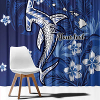 Personalized Hawaiian Maori Hammerhead Shark Window Curtain Polu Plumeria - Polynesian Pride