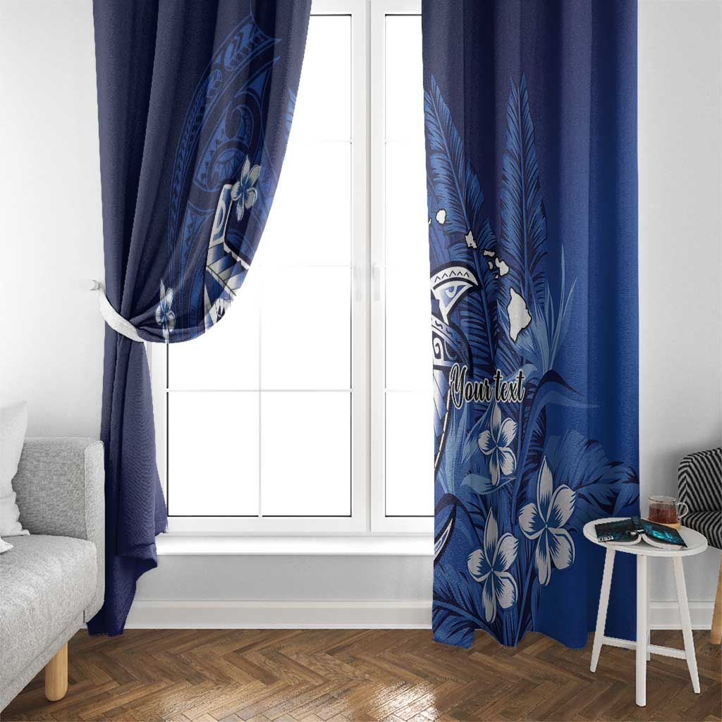Personalized Hawaiian Maori Hammerhead Shark Window Curtain Polu Plumeria - Polynesian Pride