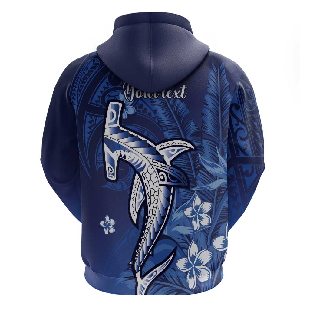 Personalized Hawaiian Maori Hammerhead Shark Zip Hoodie Polu Plumeria LT9 - Polynesian Pride
