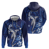 Personalized Hawaiian Maori Hammerhead Shark Zip Hoodie Polu Plumeria LT9 - Polynesian Pride