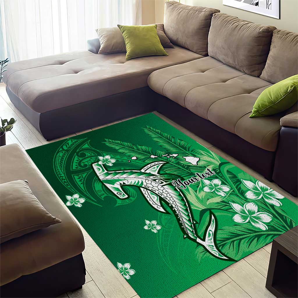 Personalized Hawaiian Maori Hammerhead Shark Area Rug Omaomao Plumeria LT9 - Polynesian Pride