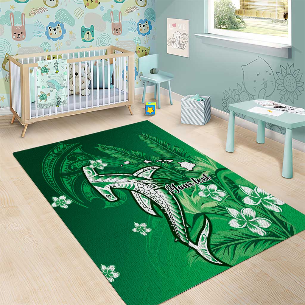 Personalized Hawaiian Maori Hammerhead Shark Area Rug Omaomao Plumeria LT9 - Polynesian Pride