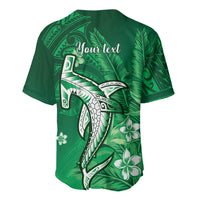 Personalized Hawaiian Maori Hammerhead Shark Baseball Jersey Omaomao Plumeria - Polynesian Pride
