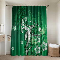 Personalized Hawaiian Maori Hammerhead Shark Bathroom Set Omaomao Plumeria - Polynesian Pride