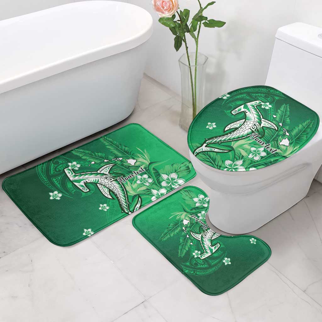 Personalized Hawaiian Maori Hammerhead Shark Bathroom Set Omaomao Plumeria - Polynesian Pride