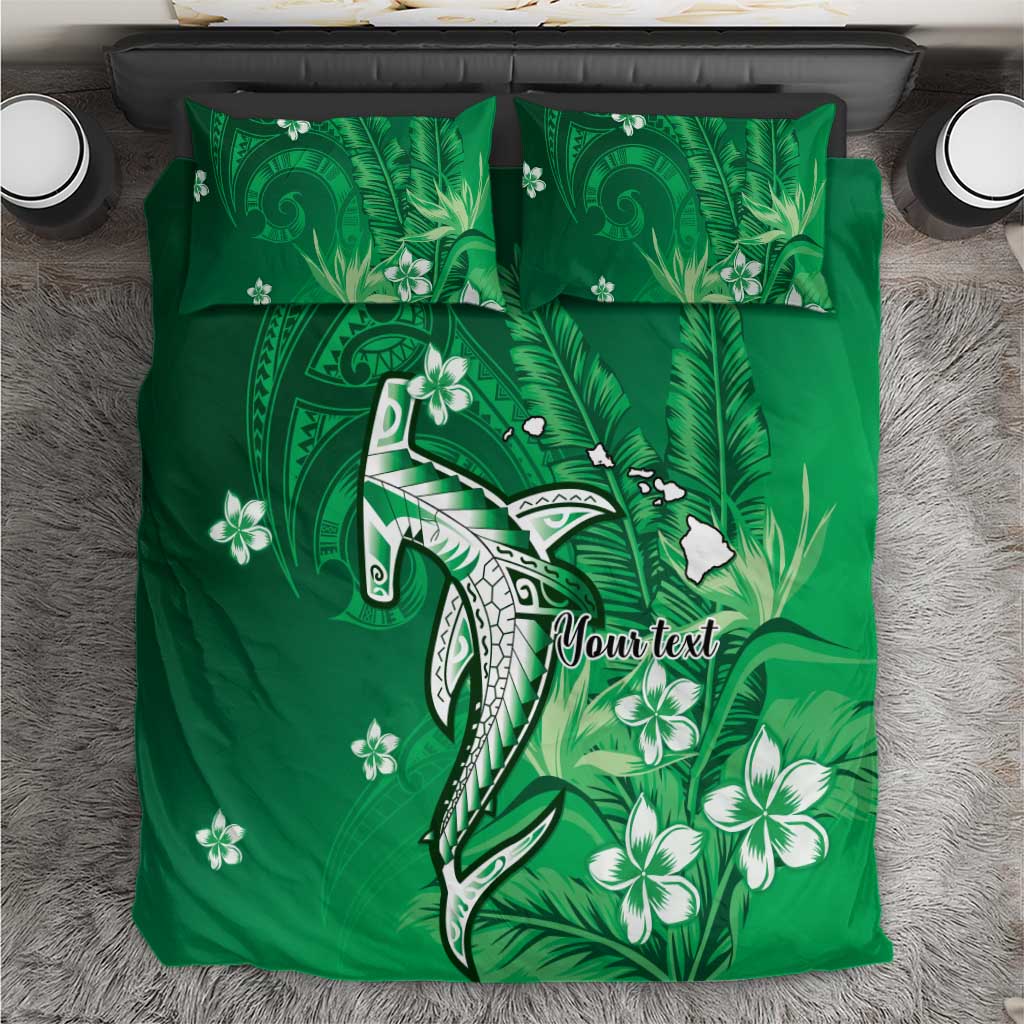Personalized Hawaiian Maori Hammerhead Shark Bedding Set Omaomao Plumeria - Polynesian Pride