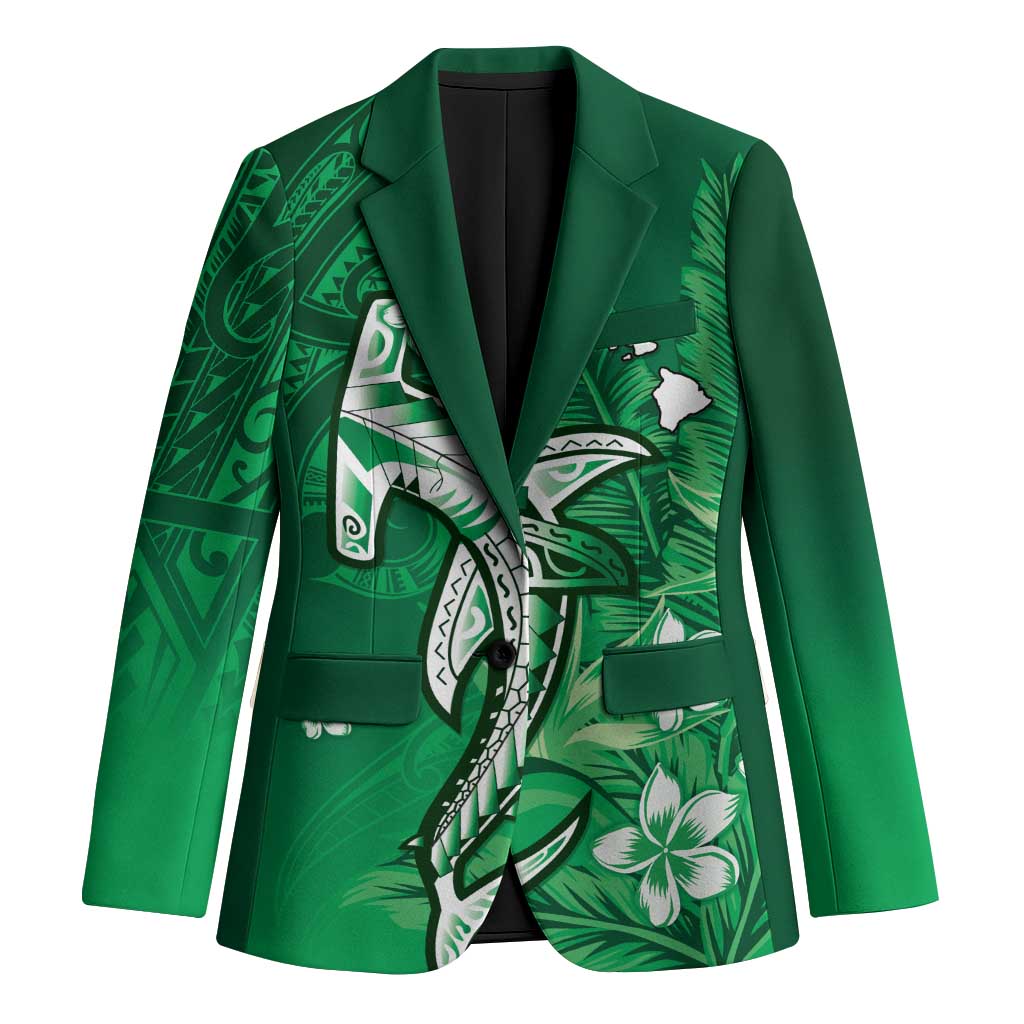 Personalized Hawaiian Maori Hammerhead Shark Blazer Omaomao Plumeria - Polynesian Pride